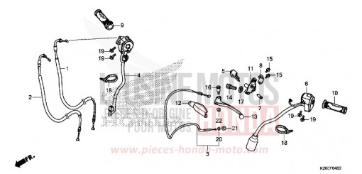 HANDLE LEVER/SWITCH/CABLE MSX125AH de 2017